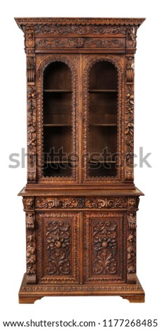 China cabinet carved with clipping path. Royalty-Free Stock Photo #1177268485
