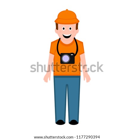 Isolated male photographer icon