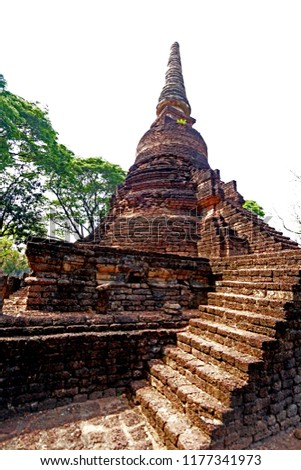 View of the area of Si Satchanalai Historical Park, Thailand