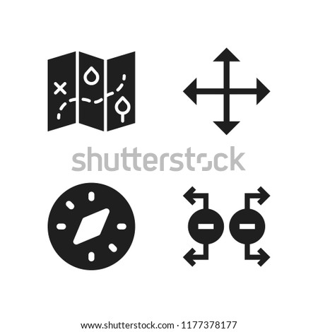 north icon. 4 north vector icons set. navigation, magnet and compass icons for web and design about north theme