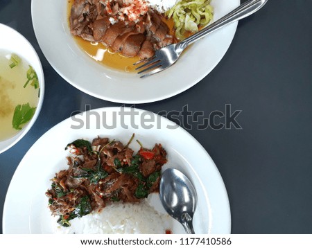 Fastfood Pork Stewed with Rice topview