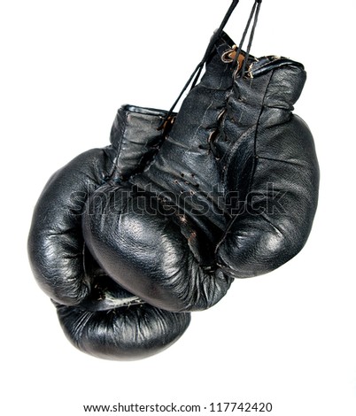 Black boxing gloves isolated on white background