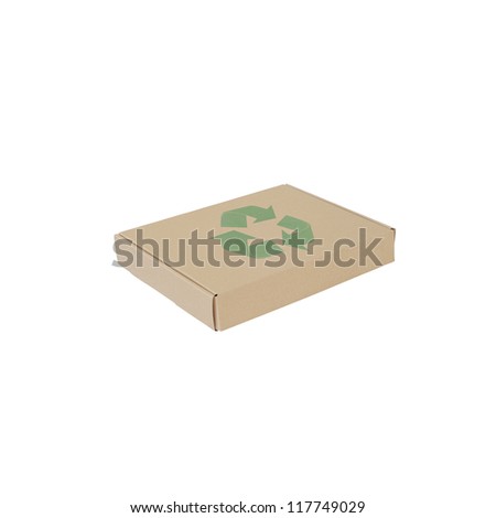 recycle cardboard box package isolated on white background