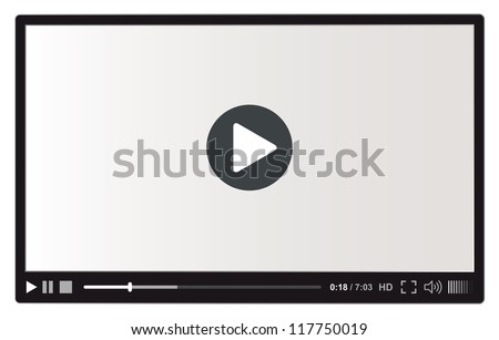 Video player for web, vector illustration Royalty-Free Stock Photo #117750019