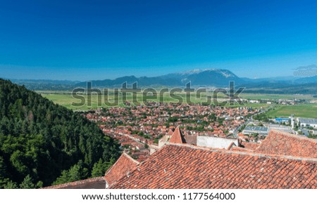 view of Rasnov from the castle ruins, Romania