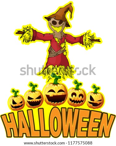 Halloween Poster with Scarecrow.