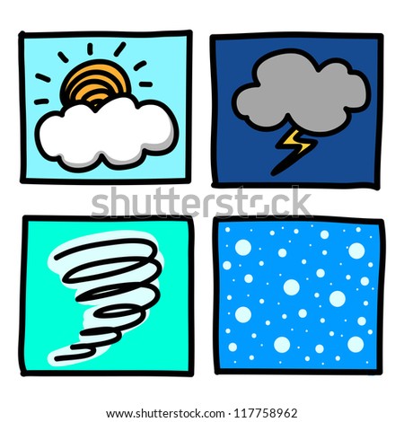 Weather Hand draw cartoon.Illustrator