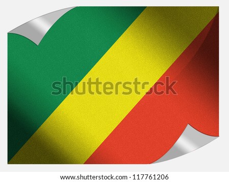 The Congo flag painted on page sheet with folded corners