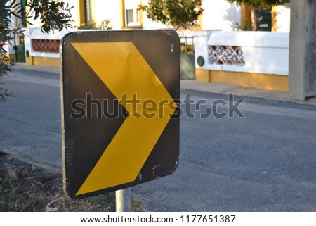 Traffic signal indicating dangerous curve