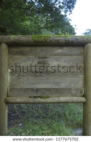 Bulletin board in the wood