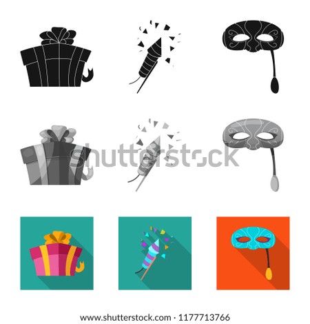 Isolated object of party and birthday logo. Set of party and celebration vector icon for stock.