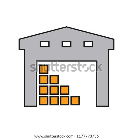 Warehouse building icon. Clipart image isolated on white background