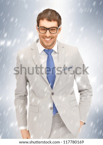 portrait picture of happy businessman in spectacles.