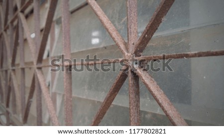 Old rusted glass, glass doors