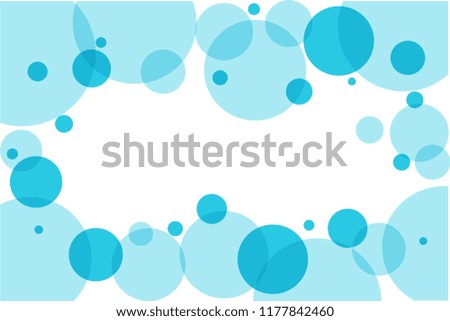 Abstract blue circle background on a white background. Cool color tone scene. Vector illustration Flat design