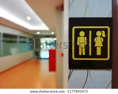 restroom sign in the hospital or hotel​