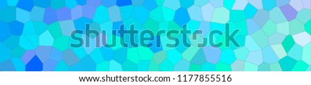 Abstract illustration of blue and green bright Little hexagon banner background, digitally generated.