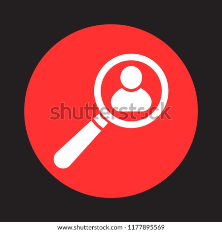 Magnifier with a man  vector icon