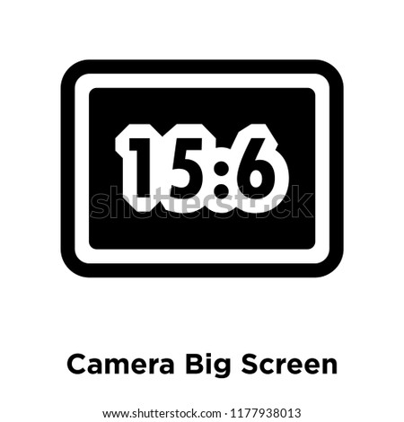 Camera Big Screen Size icon vector isolated on white background, logo concept of Camera Big Screen Size sign on transparent background, filled black symbol