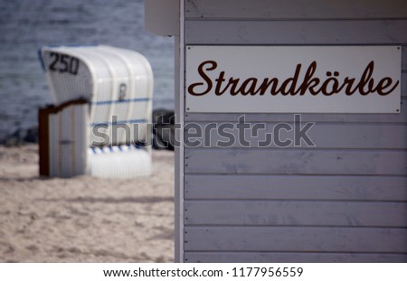 Beach Chair rental sign at german baltic sea