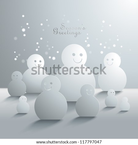 Abstract 3D Paper Snowmen