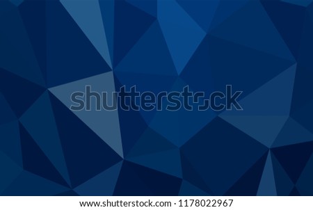 Dark BLUE vector polygon abstract backdrop. Colorful abstract illustration with triangles. A completely new design for your leaflet.