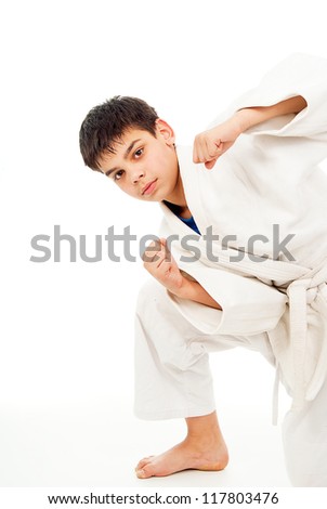 tricks guy in wrestling isolated on white background