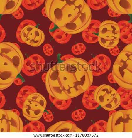 Halloween holiday seamless pattern background with hand drawing elements. eps 10 vector