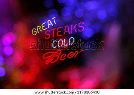 Great Steraks and Cold Beer Vintage Neon Sign