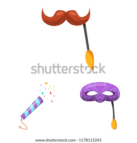 Isolated object of party and birthday symbol. Collection of party and celebration stock symbol for web.