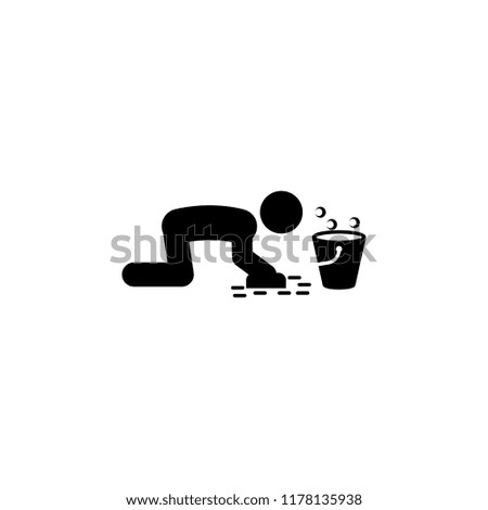man scrubbing sponge icon. Element of man cleaning icon for mobile concept and web apps. Glyph man scrubbing sponge icon can be used for web and mobile