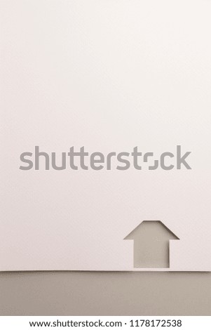background of white paper cutout in simple house shape border by gray paper, for home and insurance conceptual.