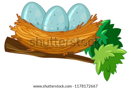 Egg on the nest illustration