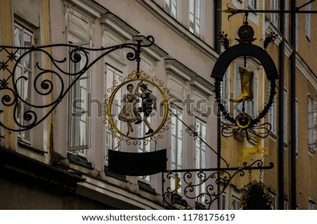 Mandatory storefront signs in Salzburg Austria