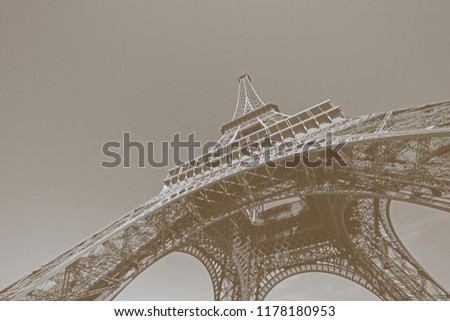 view on Eiffel Tower in Paris, France