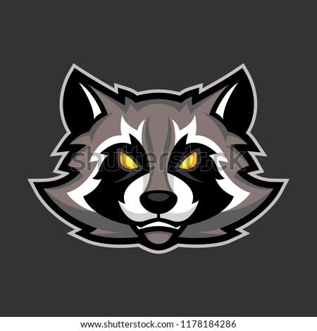 raccoon mascot, Sport or esports racoon logo emblem