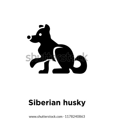 Siberian husky icon vector isolated on white background, logo concept of Siberian husky sign on transparent background, filled black symbol