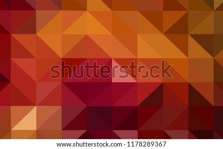 Dark Red, Yellow vector low poly texture. Modern abstract illustration with triangles. Textured pattern for your backgrounds.