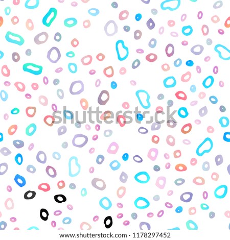 Light Blue, Red vector seamless pattern with spheres. Modern abstract illustration with colorful water drops. Pattern for trendy fabric, wallpapers.