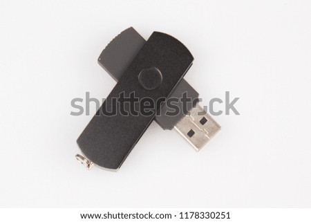 single black universal flash drive Template for advertising and corporate identity isolated on the white background