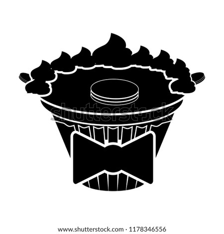 Isolated cupcake silhouette icon