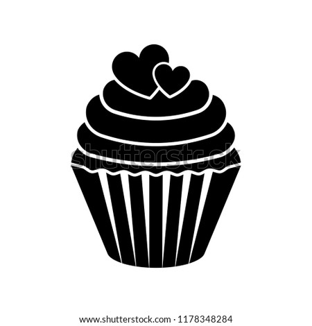 Isolated cupcake silhouette icon