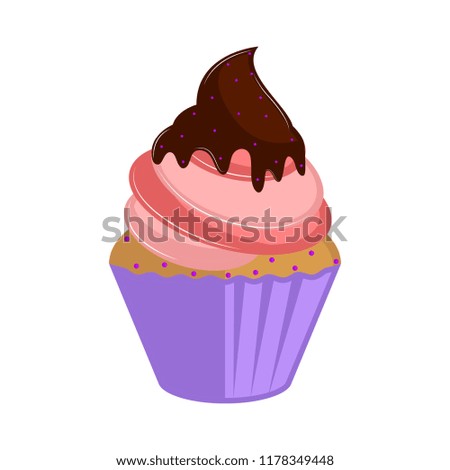 Isolated colored cupcake icon