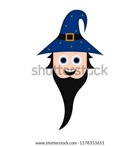 Cute halloween wizard cartoon character