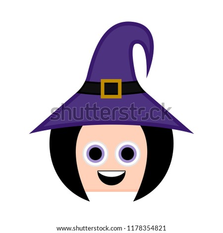 Cute halloween witch cartoon character