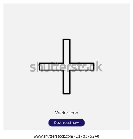 Add plus button sign icon in trendy flat style isolated on grey background, modern symbol vector illustration for web