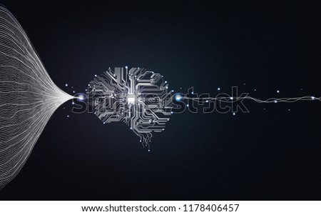 Big data and artificial intelligence concept. Machine learning and circuit board. Deep learning Royalty-Free Stock Photo #1178406457