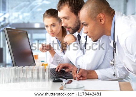 Group doctors working in hospital