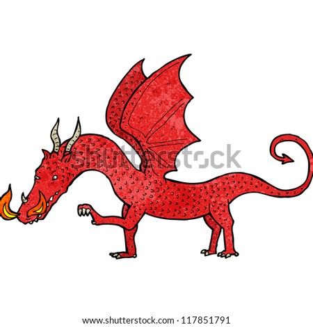 cartoon red dragon