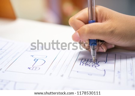 Storyboard or storytelling drawing creative for film process pre-production media films story script for video editors